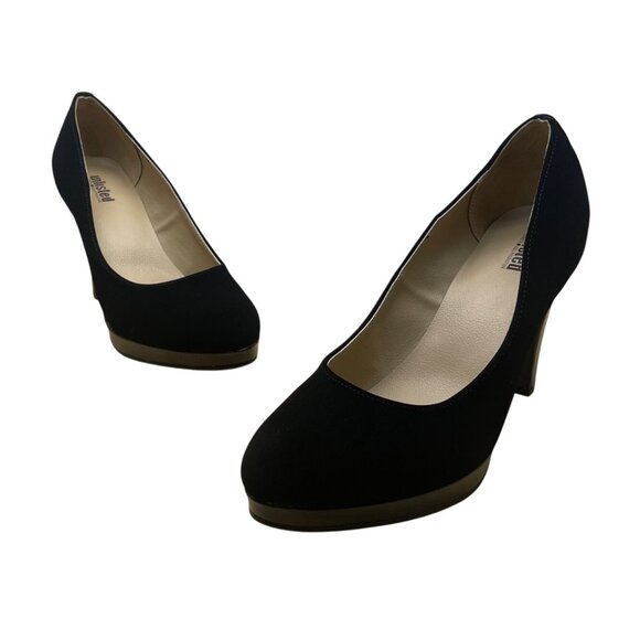 Unlisted By Kenneth Cole Womens Black Faux Suede Platform Heels Size 10M - New - Picture 1 of 10